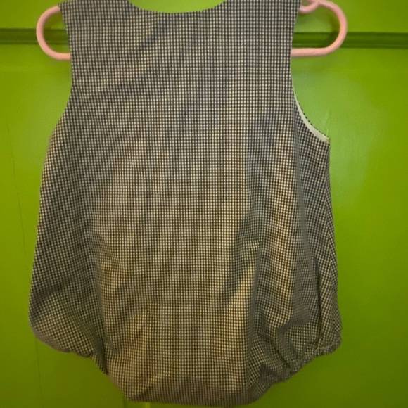 Navy and white gingham Rosalina romper - Picture 3 of 5